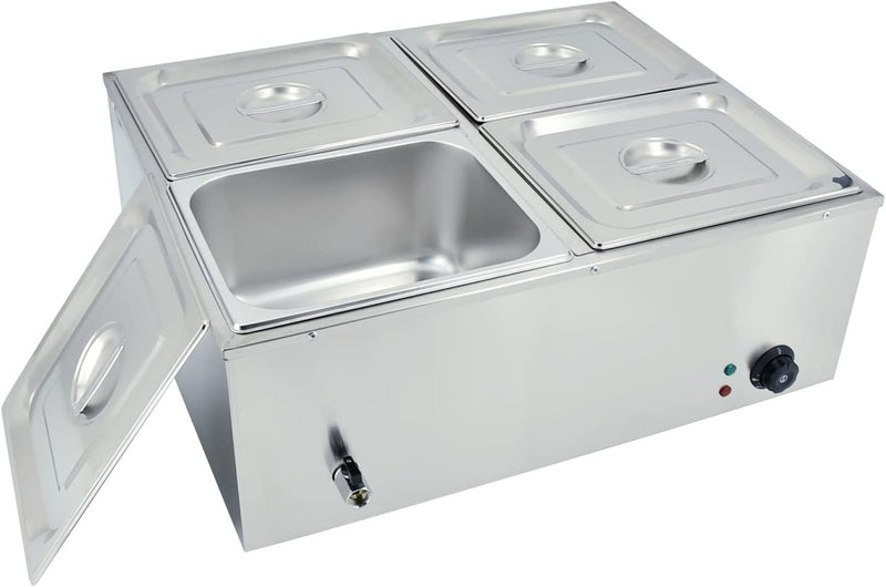 Electric Food Warmer Bain Marie 1500W Commercial Countertop Stainless warmer