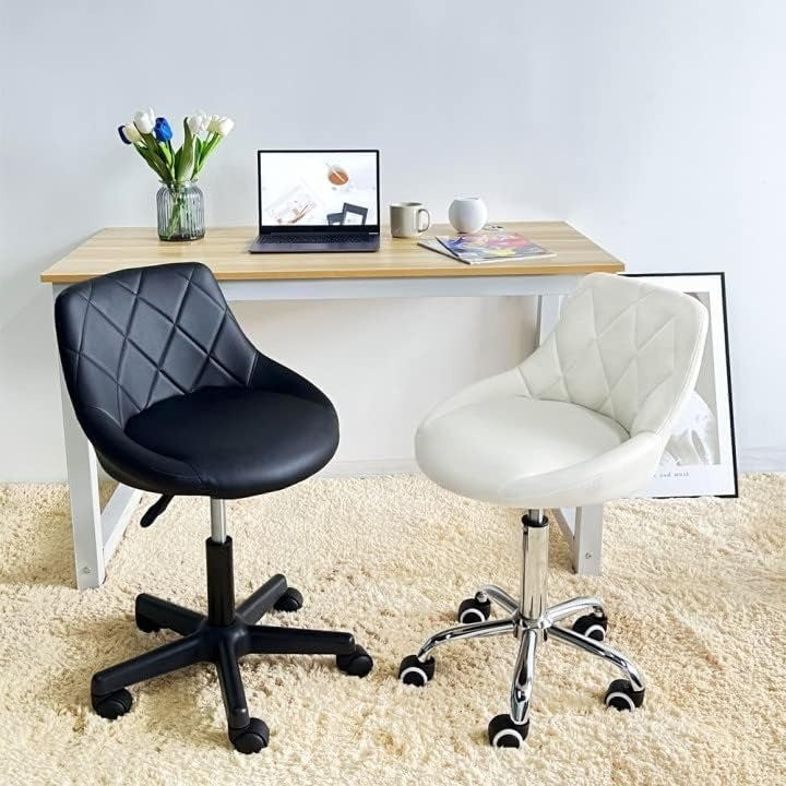 KKTONER Office Chair Mid Back PU Leather White