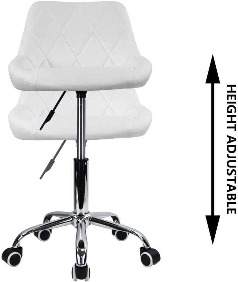 KKTONER Office Chair Mid Back PU Leather White