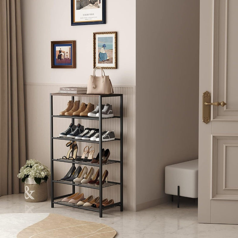 6-Tier Industrial Shoe Rack Metal Shoe Storage