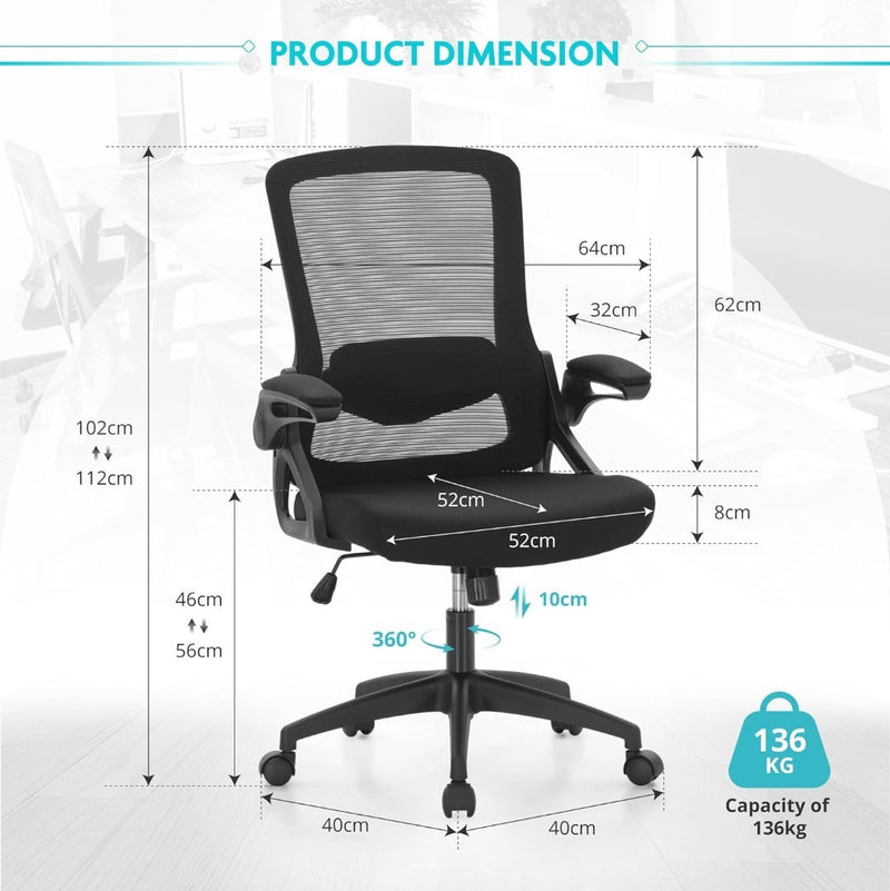 Ergonomic Office Chair Mesh Computer Desk