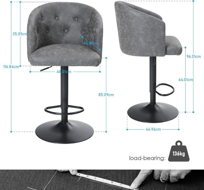 Rotating Bar Stool 117cm Height Adjustable