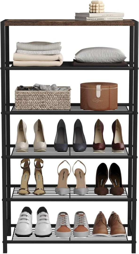 6-Tier Industrial Shoe Rack Metal Shoe Storage