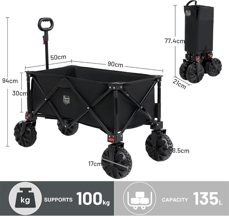 Black Camping Trolley Timber Ridge Festival Cart