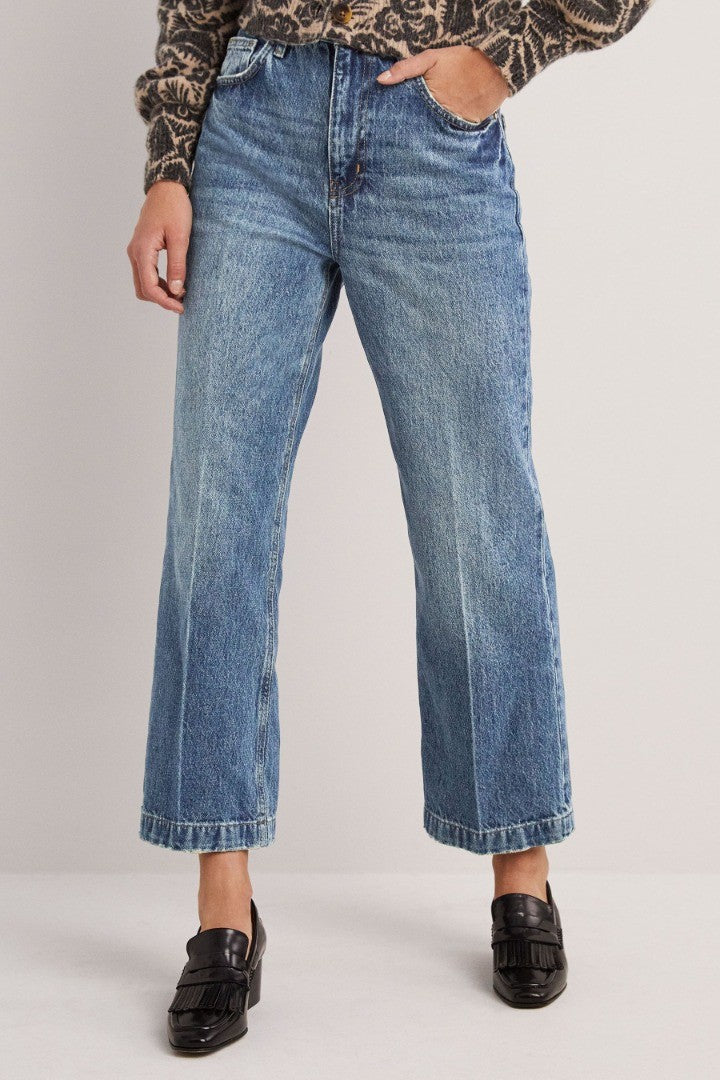 BODEN Rigid Cropped Flare Jeans UK 18