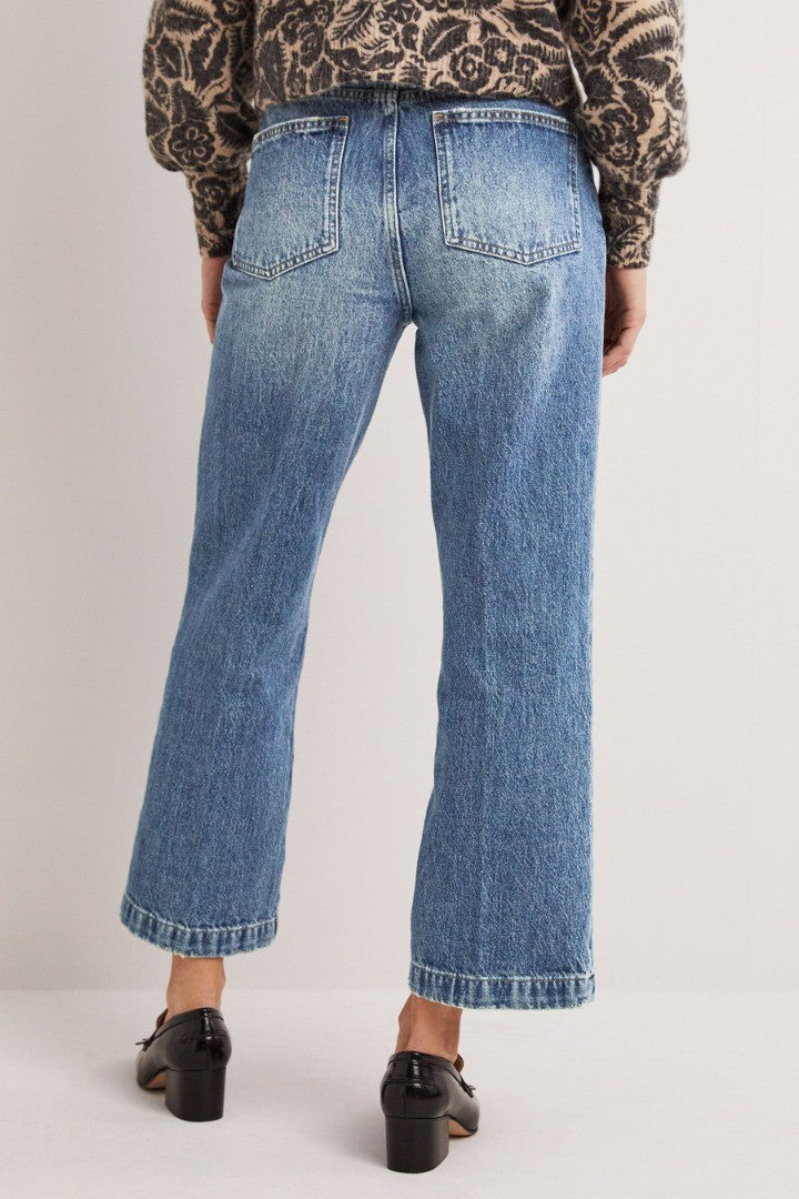 BODEN Rigid Cropped Flare Jeans UK 18