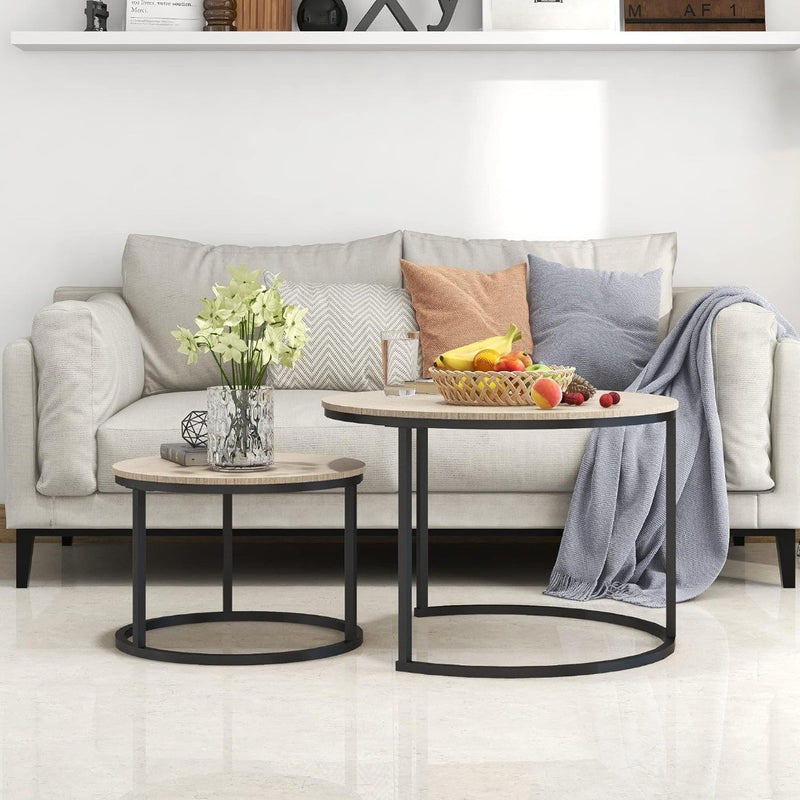 Round Coffee Tables Stacking End Side Tables