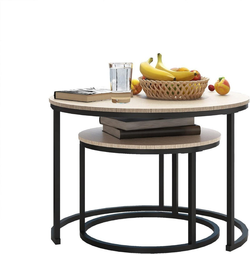 Round Coffee Tables Stacking End Side Tables