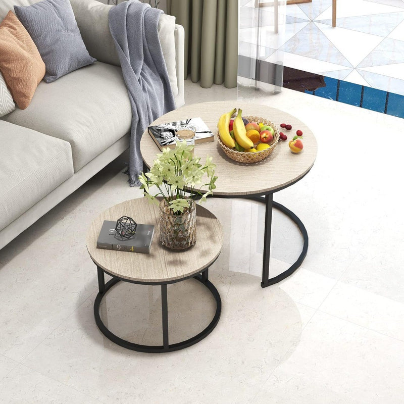 Round Coffee Tables Stacking End Side Tables