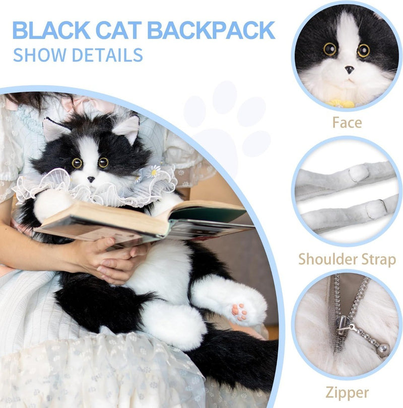 Realistic Cat Backpack Stuffed Plush