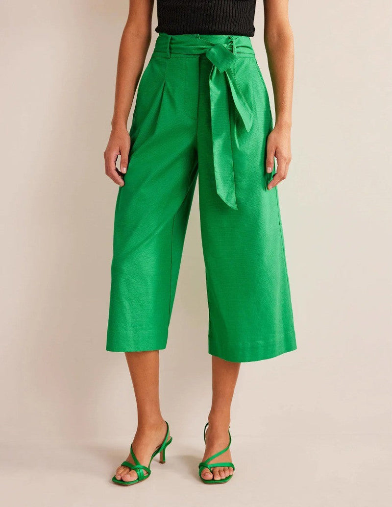 BODEN Cropped Wide-Leg Trousers