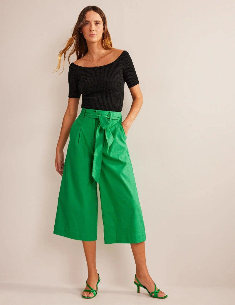 BODEN Cropped Wide-Leg Trousers