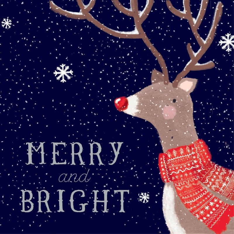 Rudolph Merry and Bright Christmas Cards Pack of 10