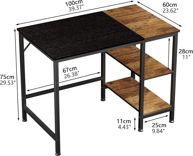 Computer Desk with Shelves 100 x 60 x 75 Oak