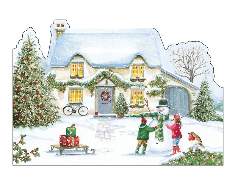 Charity Christmas Cards ‘Christmas Cottage’ Exclusive Pack of 10 Xmas Cards Set