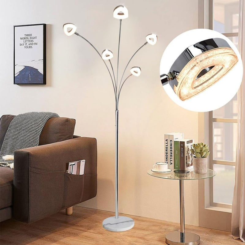 5-Way Rotatable LED Floor Lamps 3000k Warm White, 5*4W Dimmable