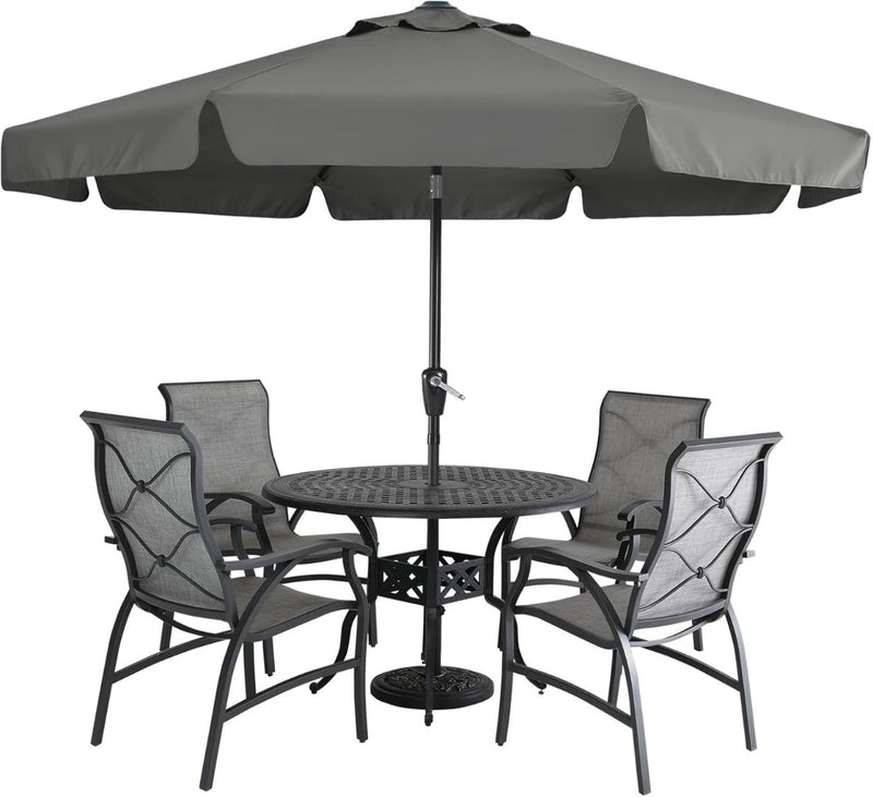 Patio Umbrella 8 Ribs 240 x 270 cm Dark Grey