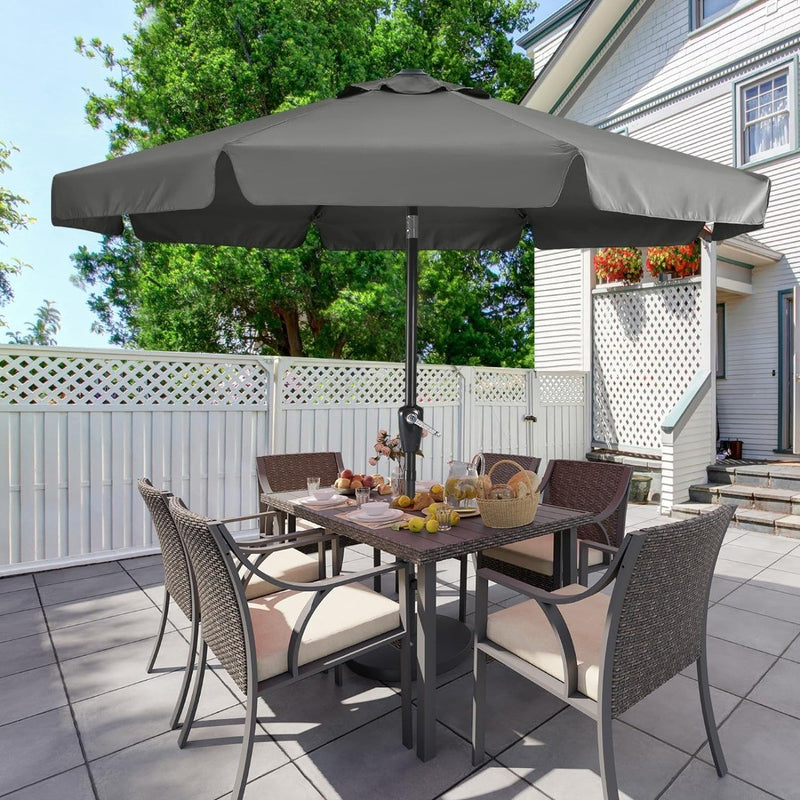 Patio Umbrella 8 Ribs 240 x 270 cm Dark Grey