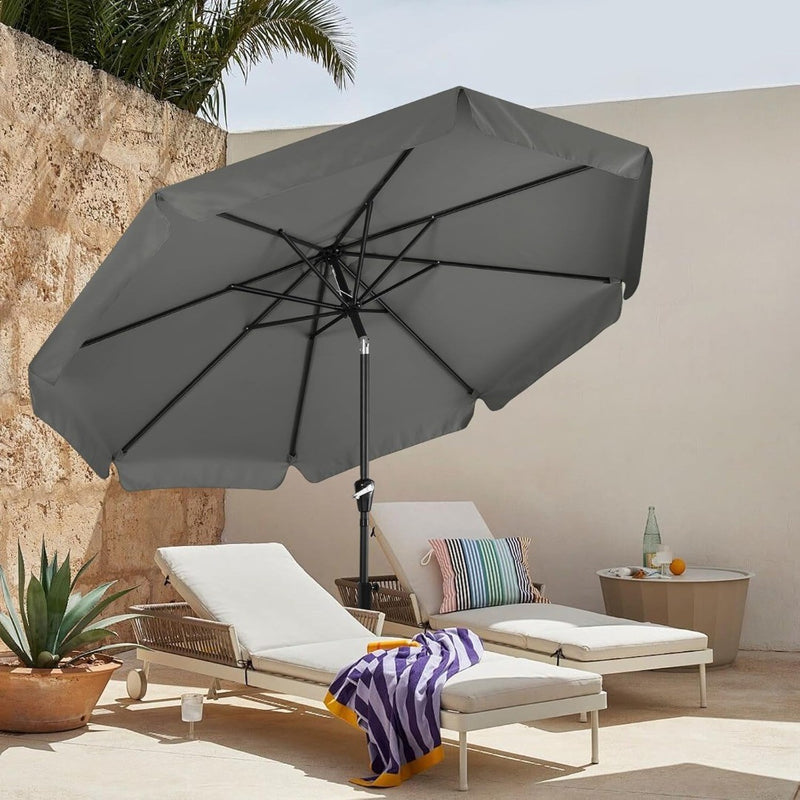 Patio Umbrella 8 Ribs 240 x 270 cm Dark Grey