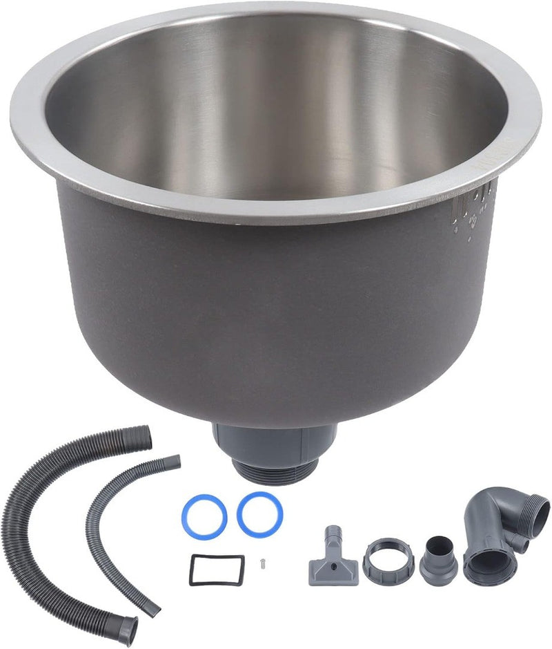 Round Kitchen Sink with Drainpipe 30cm