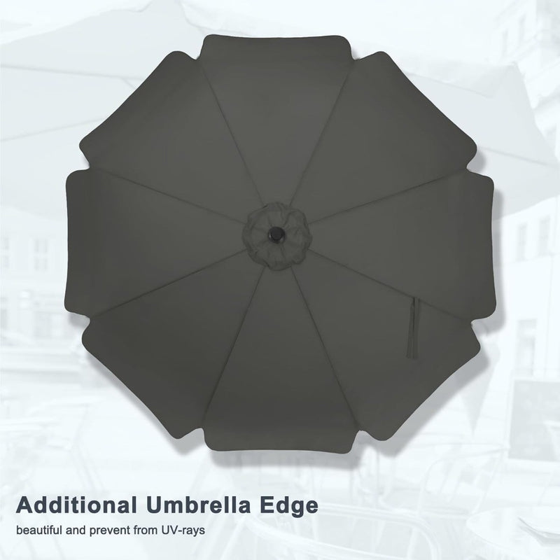 Patio Umbrella 8 Ribs 240 x 270 cm Dark Grey