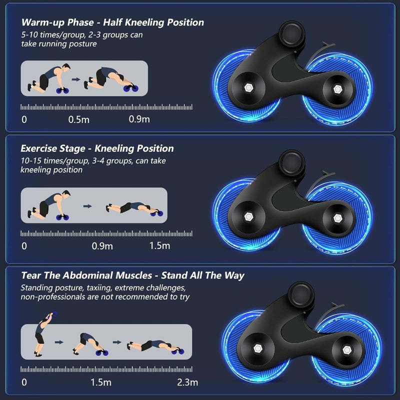 Rebound Abdominal Wheel with Knee Pad Mat