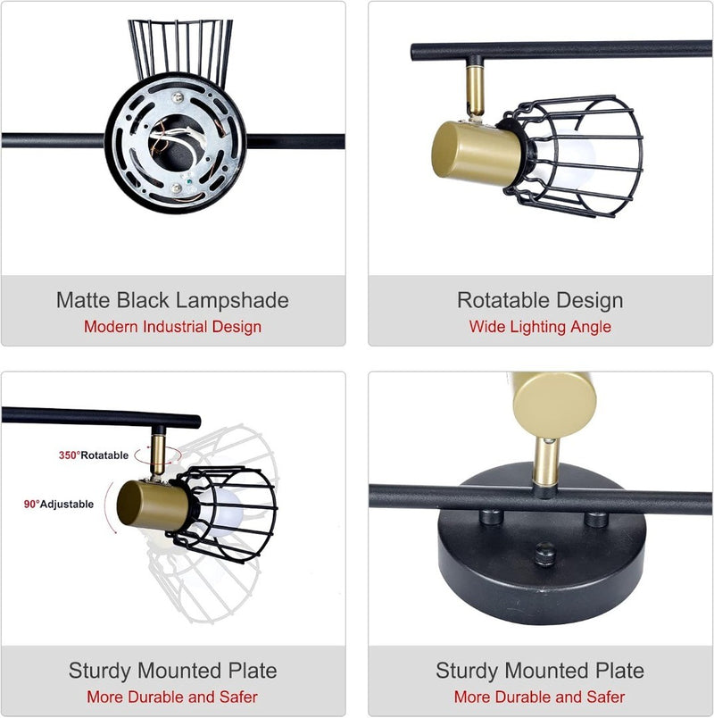 2 x Modern Industrial Style Ceiling Spotlight E14 LED Ceiling Spotlight