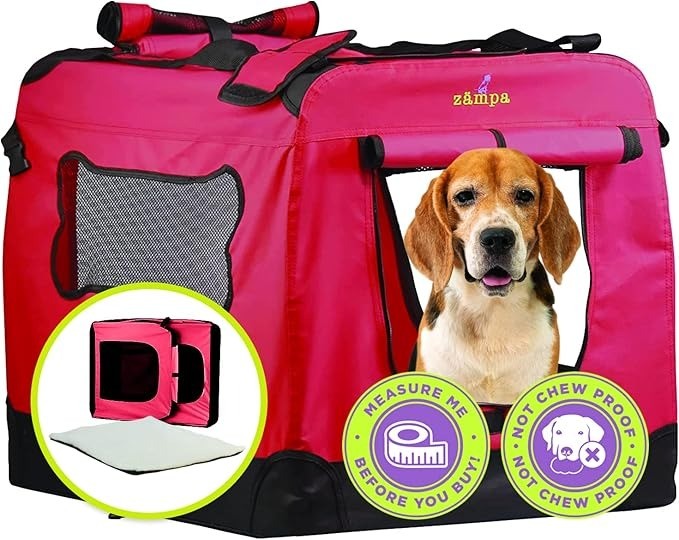 Zampa Pet Portable Crate – Great for Travel, Home and Outdoor