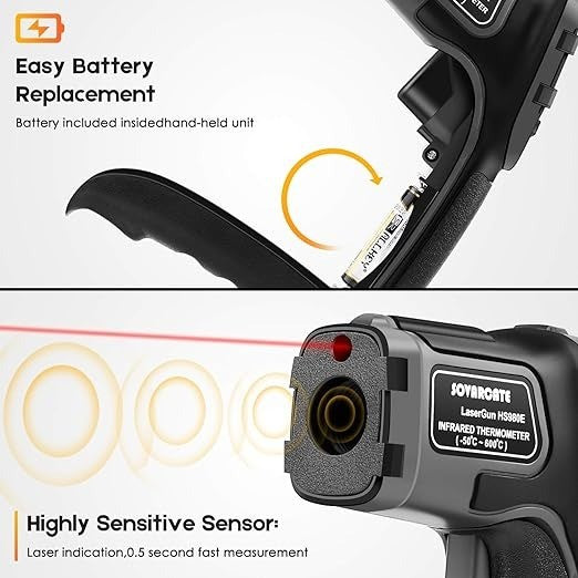 Infrared Thermometer Digital Temperature Gun High and Low Temperature 2 Pack