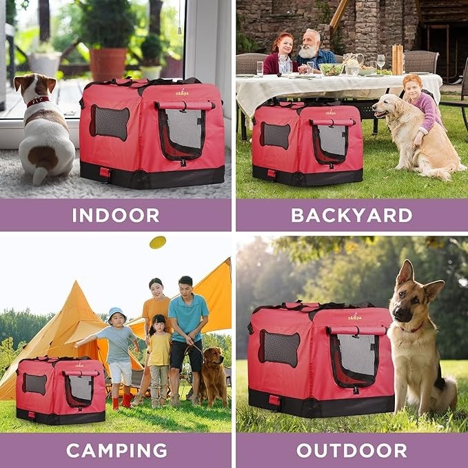 Zampa Pet Portable Crate – Great for Travel, Home and Outdoor