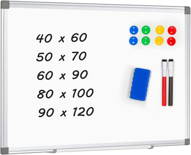 Magnetic Whiteboard Dry Erase Board, 60x90cm Wall Mountable White Board AMUSIGHT