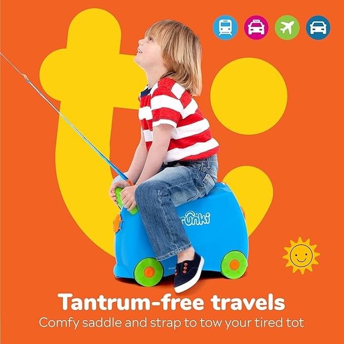 Trunki Children’s Ride-On Suitcase and Kid's Hand Luggage (Blue)