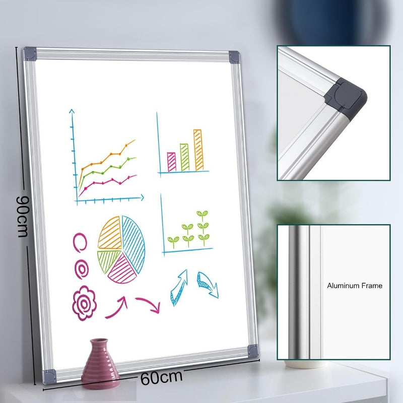 Magnetic Whiteboard Dry Erase Board, 60x90cm Wall Mountable White Board AMUSIGHT