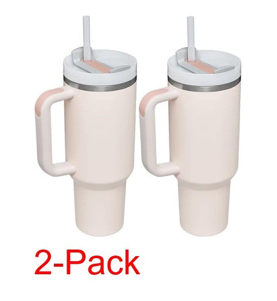 Tumbler with Handle 40 oz and Straw Lid,304 Stainless Steel Water Bottle 2-Pack