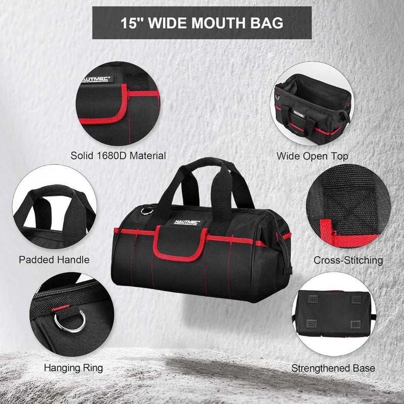 Tool Organizer Set 15” Rolling and Wide Mouth Bag