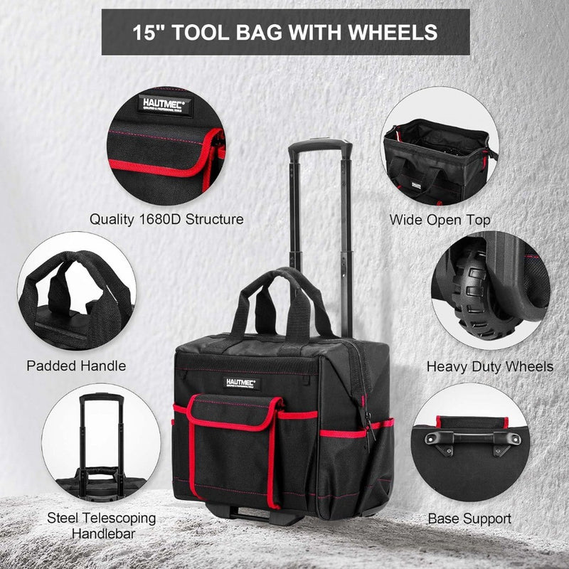 Tool Organizer Set 15” Rolling and Wide Mouth Bag