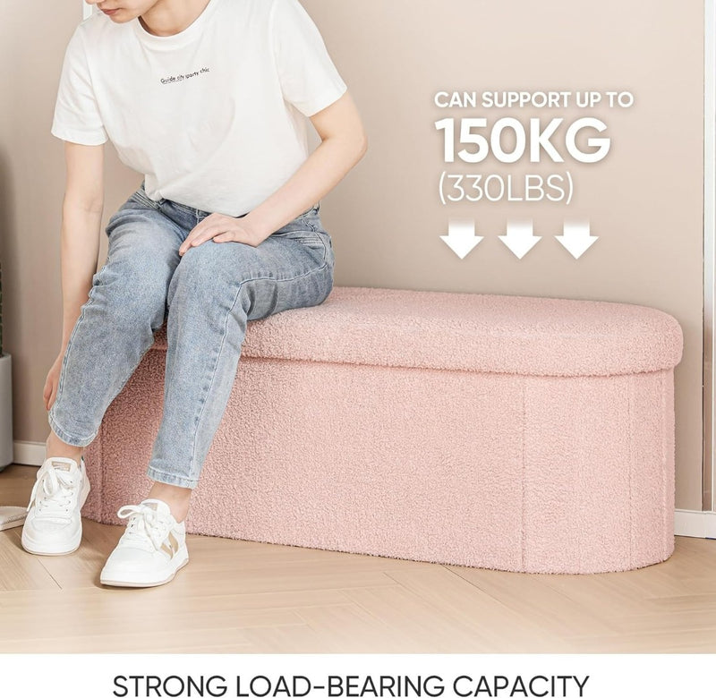 Folding Ottoman Storage Bench 110 x 38 cm