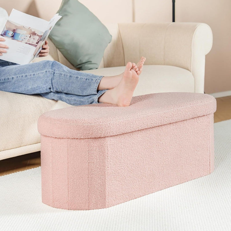 Folding Ottoman Storage Bench 110 x 38 cm