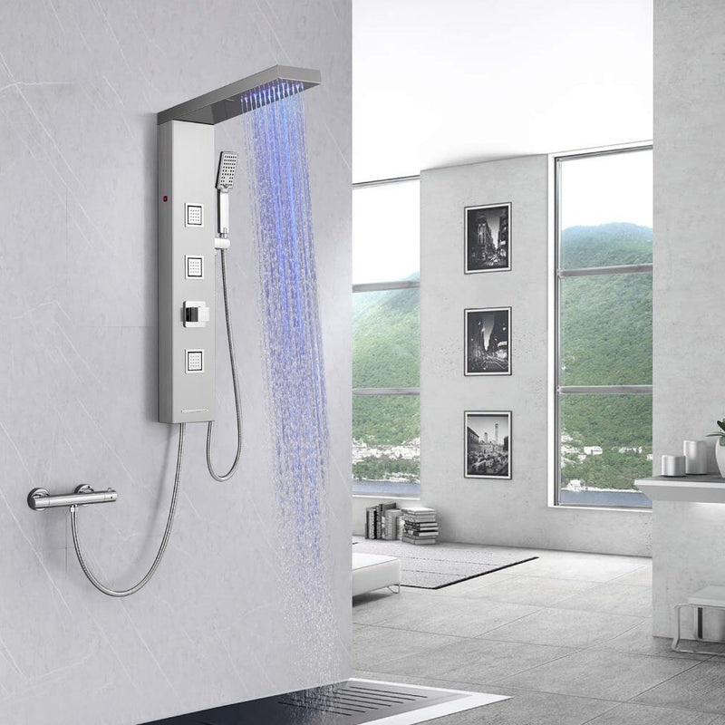 Shower Panel Tower System Stainless Steel ROVOGO