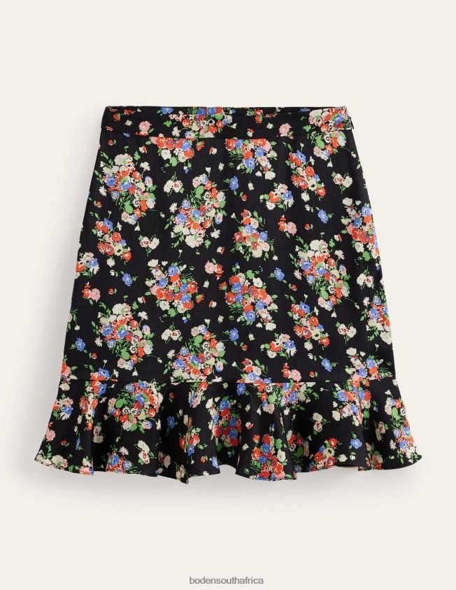 BODEN Satin Ruffle Floral Mini Skirt UK 22