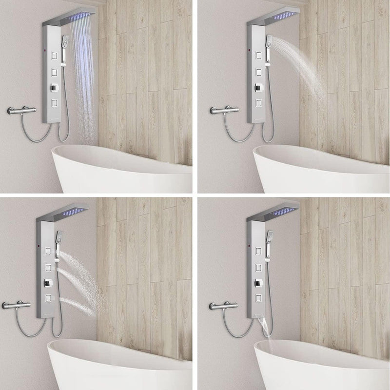 Shower Panel Tower System Stainless Steel ROVOGO