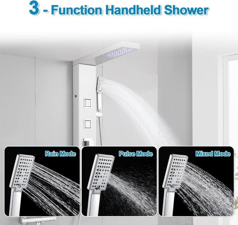 Shower Panel Tower System Stainless Steel ROVOGO