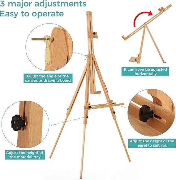 Painting Easel Adjustable Height 94 x 14 x 10.4 cm