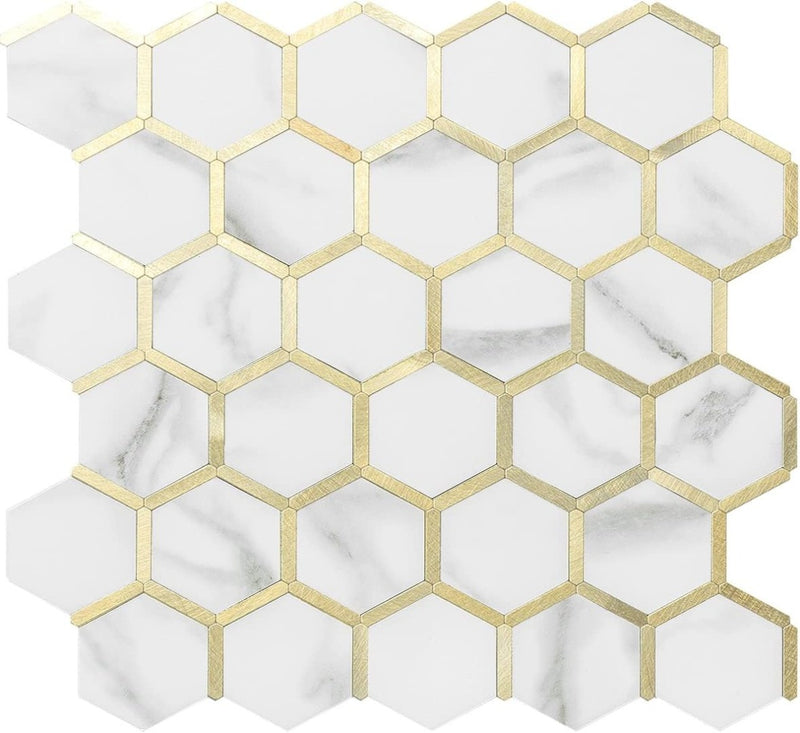 Hexagon Wall Tiles 12" Box of 10 Self Adhesive