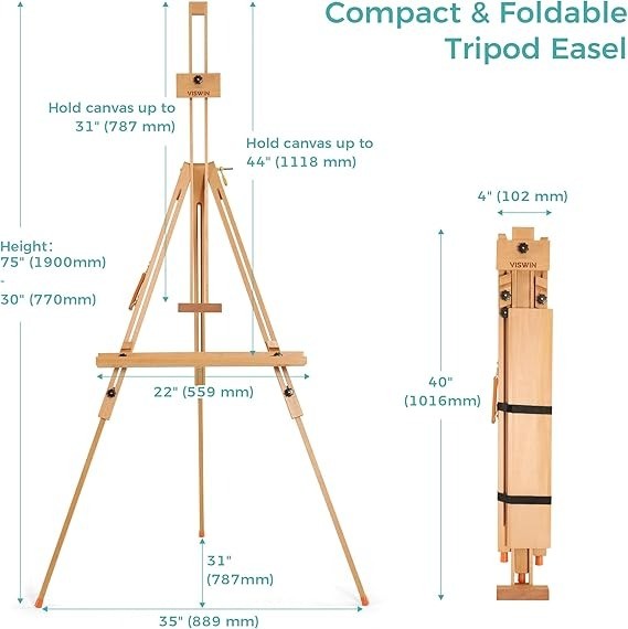 Painting Easel Adjustable Height 94 x 14 x 10.4 cm