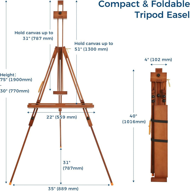 Tripod Painting Easel 193H cm Walnut