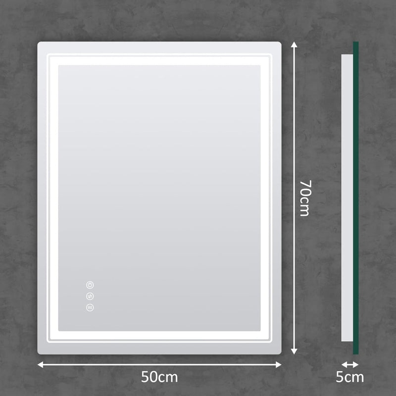 Bathroom Mirror LED 50 x 70 Touch Switch