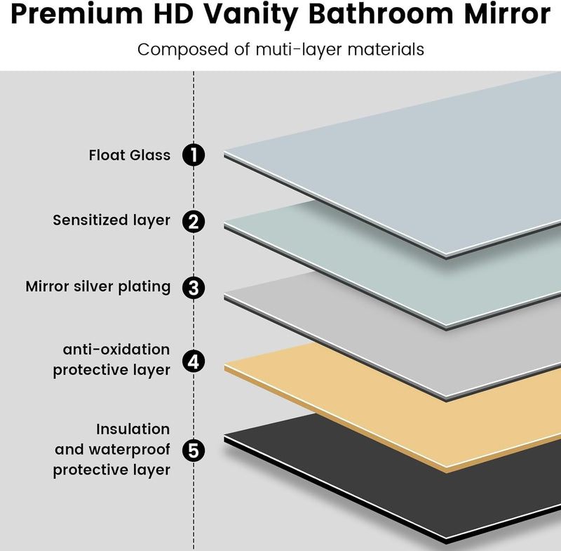 Bathroom Mirror LED 50 x 70 Touch Switch