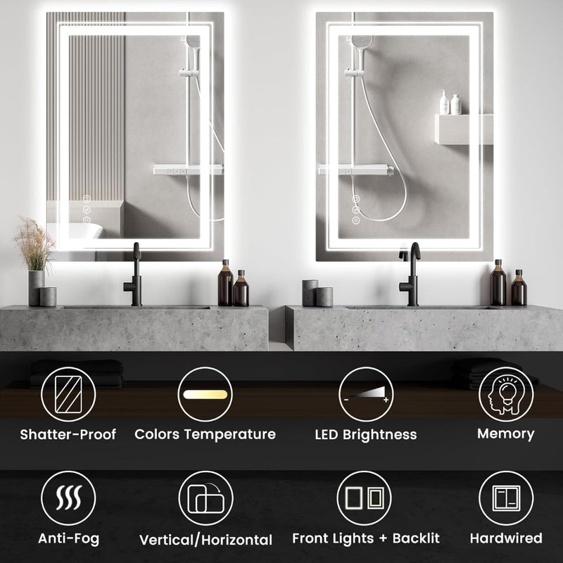 Bathroom Mirror LED 50 x 70 Touch Switch