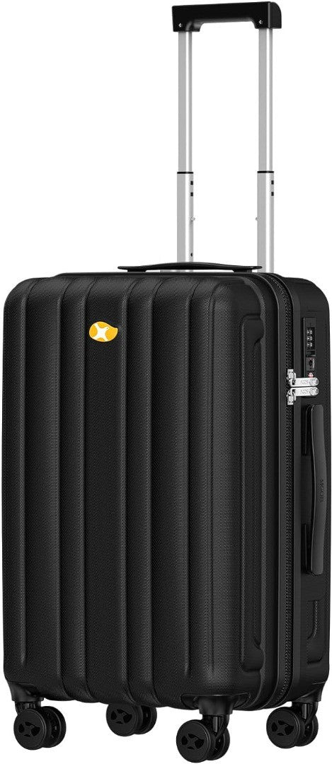 20" Carry On Suitcase 4 Wheels Hard Shell Luggage Hard Black